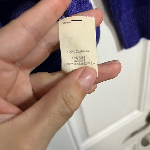J. Crew Vibrant Purple Italian Cashmere Crew Neck Sweater XS - Picture 5 of 8